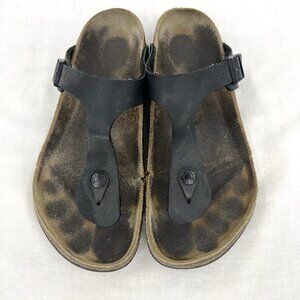 Birkenstock Gizeh Black Leather Sandals Women’s 39 US 8 8.5